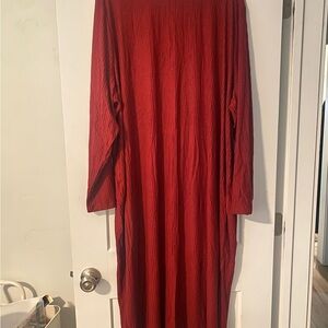 Ribbed Red Maxi Knit Dress